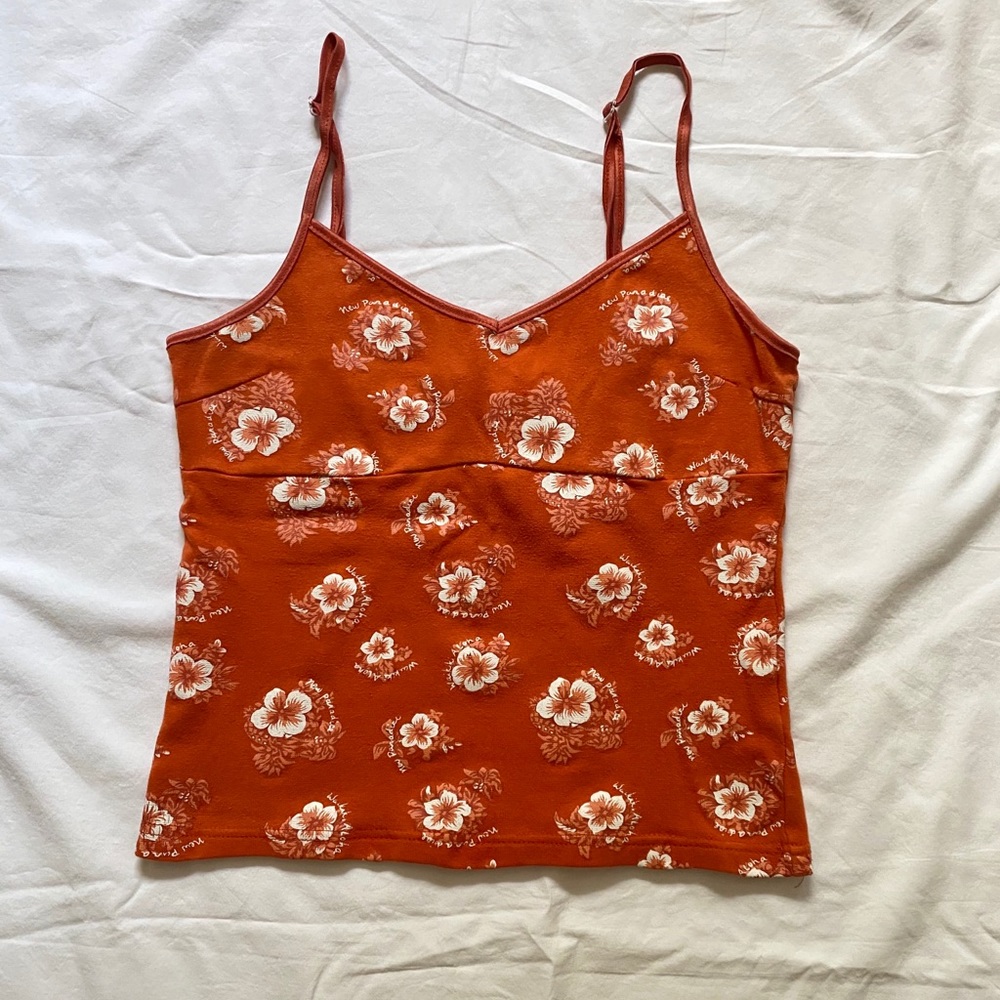 Vintage Energie | 90s Orange Hawaiian Flower Cami